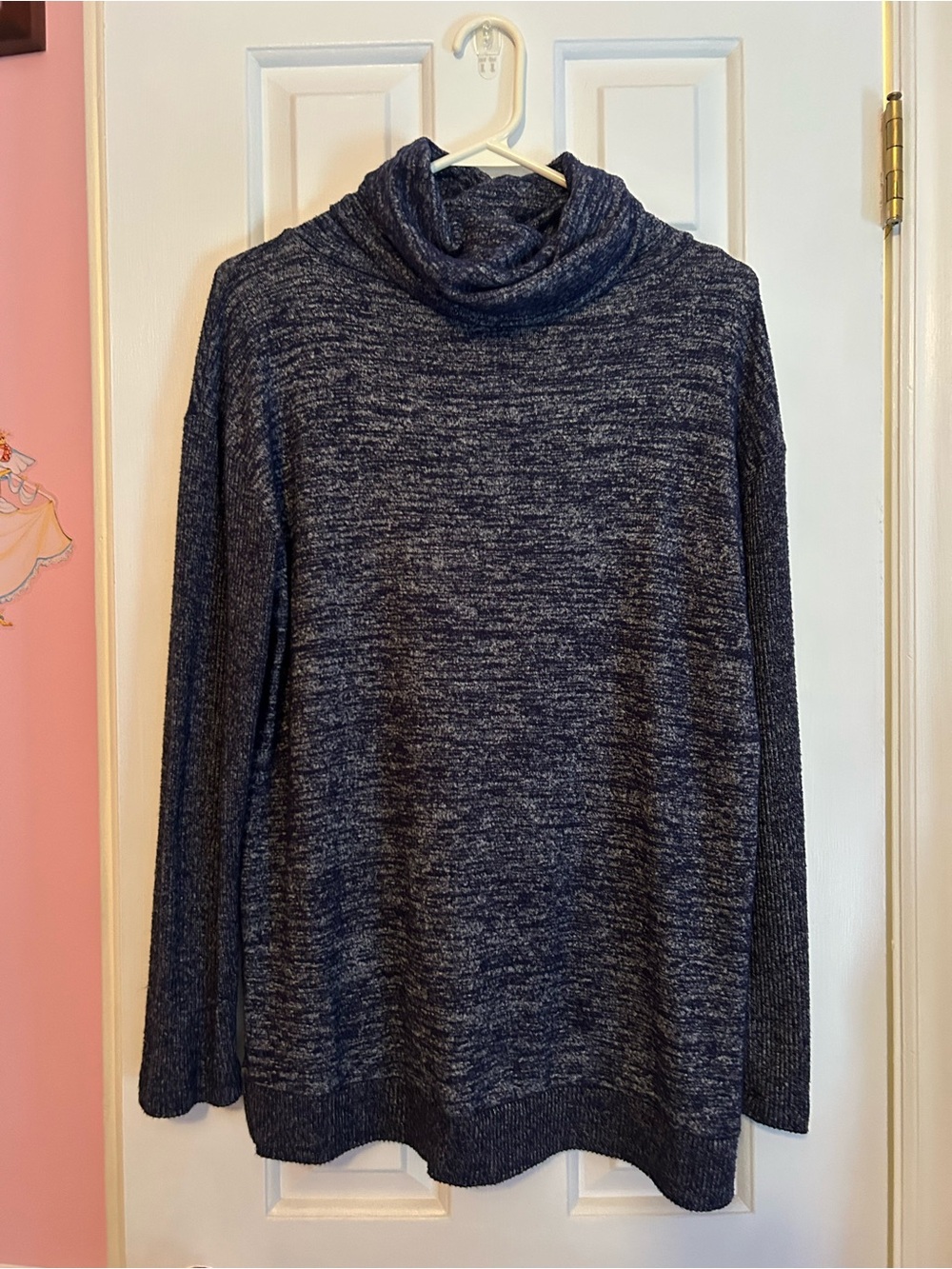 Women's Navy Heather Turtle Neck Sweater
